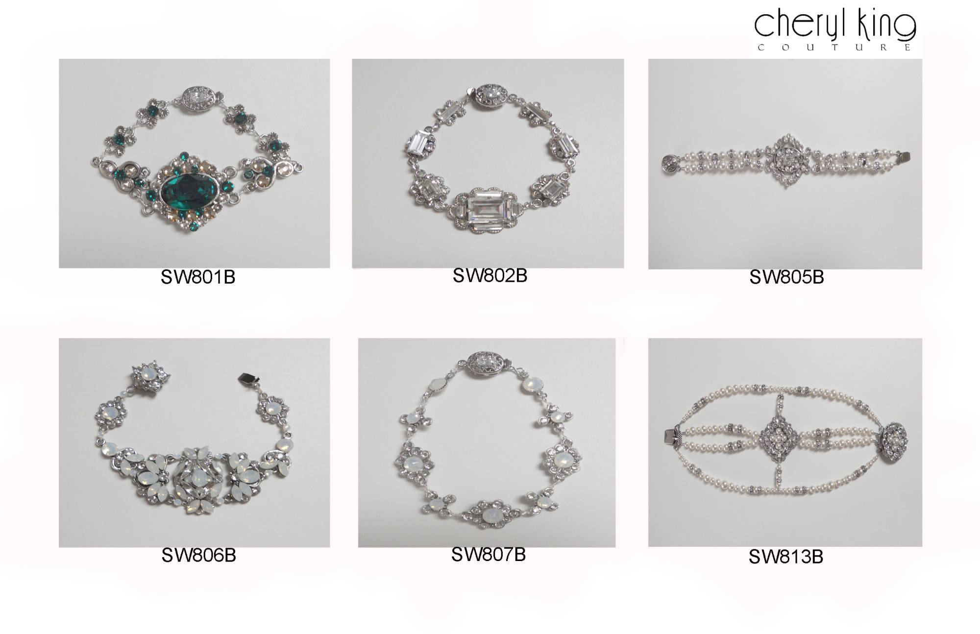 Luxury bridal bracelets by Cheryl King Couture