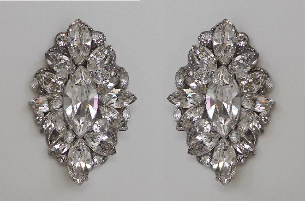 Swarovski button earrings